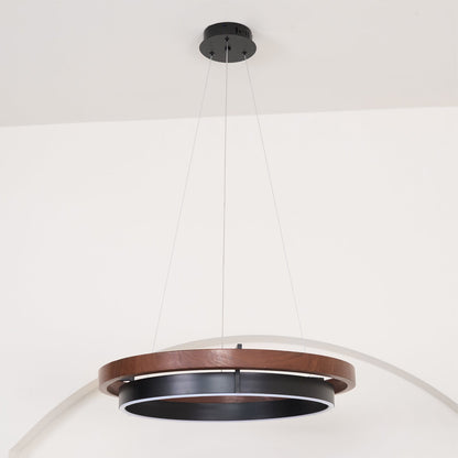 Dual-Tier Circular Halo Chandelier