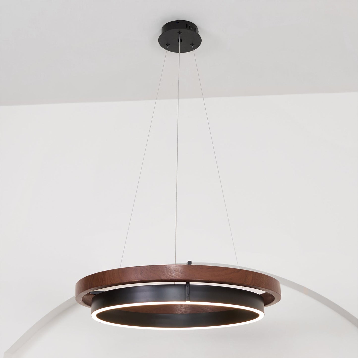 Dual-Tier Circular Halo Chandelier
