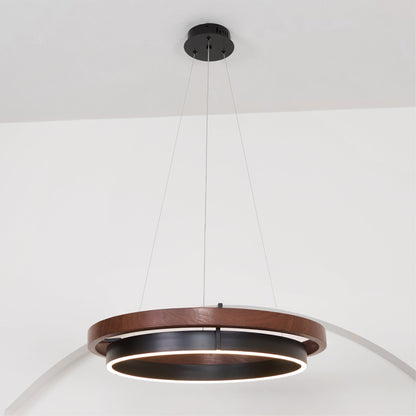 Dual-Tier Circular Halo Chandelier