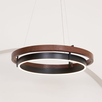 Dual-Tier Circular Halo Chandelier