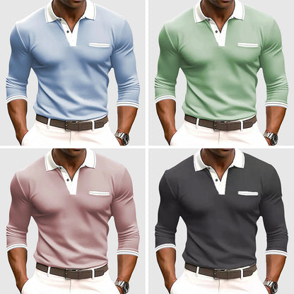 Contrast Trim Long Sleeves Shirt