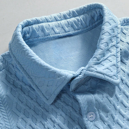 Button Front Collared Patterned Set