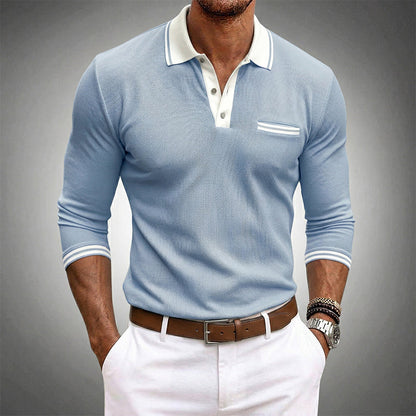 Contrast Trim Long Sleeves Shirt