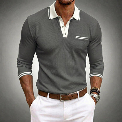 Contrast Trim Long Sleeves Shirt