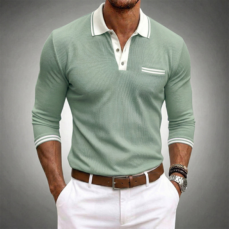 Contrast Trim Long Sleeves Shirt