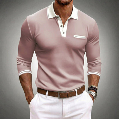 Contrast Trim Long Sleeves Shirt
