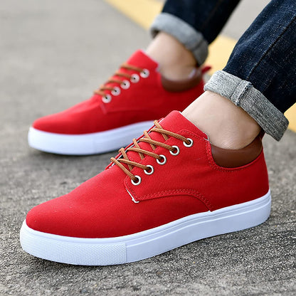 Men's Lace-Up Low-Top Canvas Sneakers
