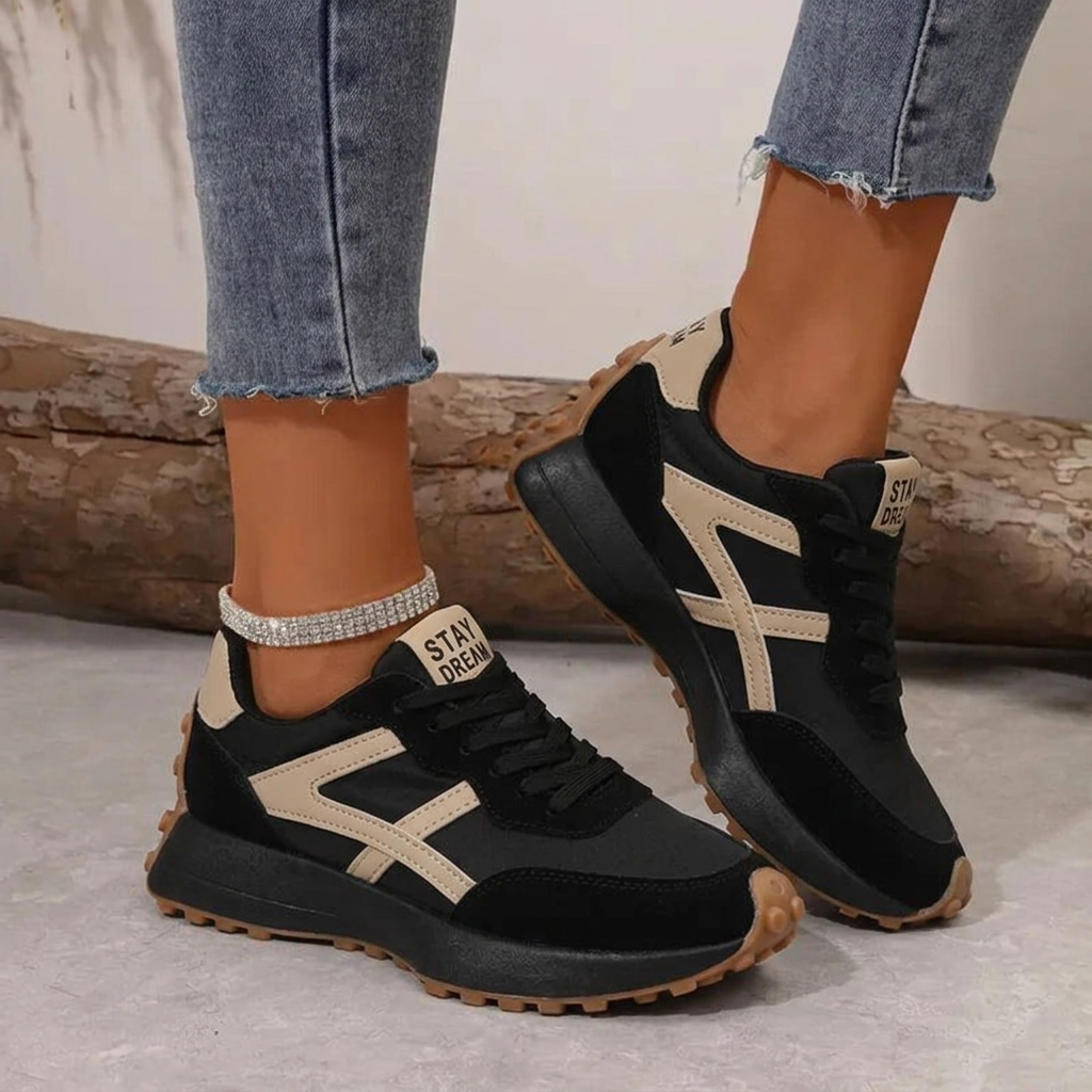 Lace-Up Retro Cushioned Sneakers