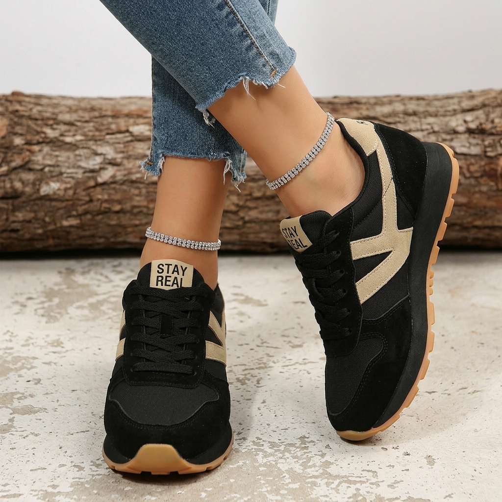 Lace-Up Retro Cushioned Sneakers