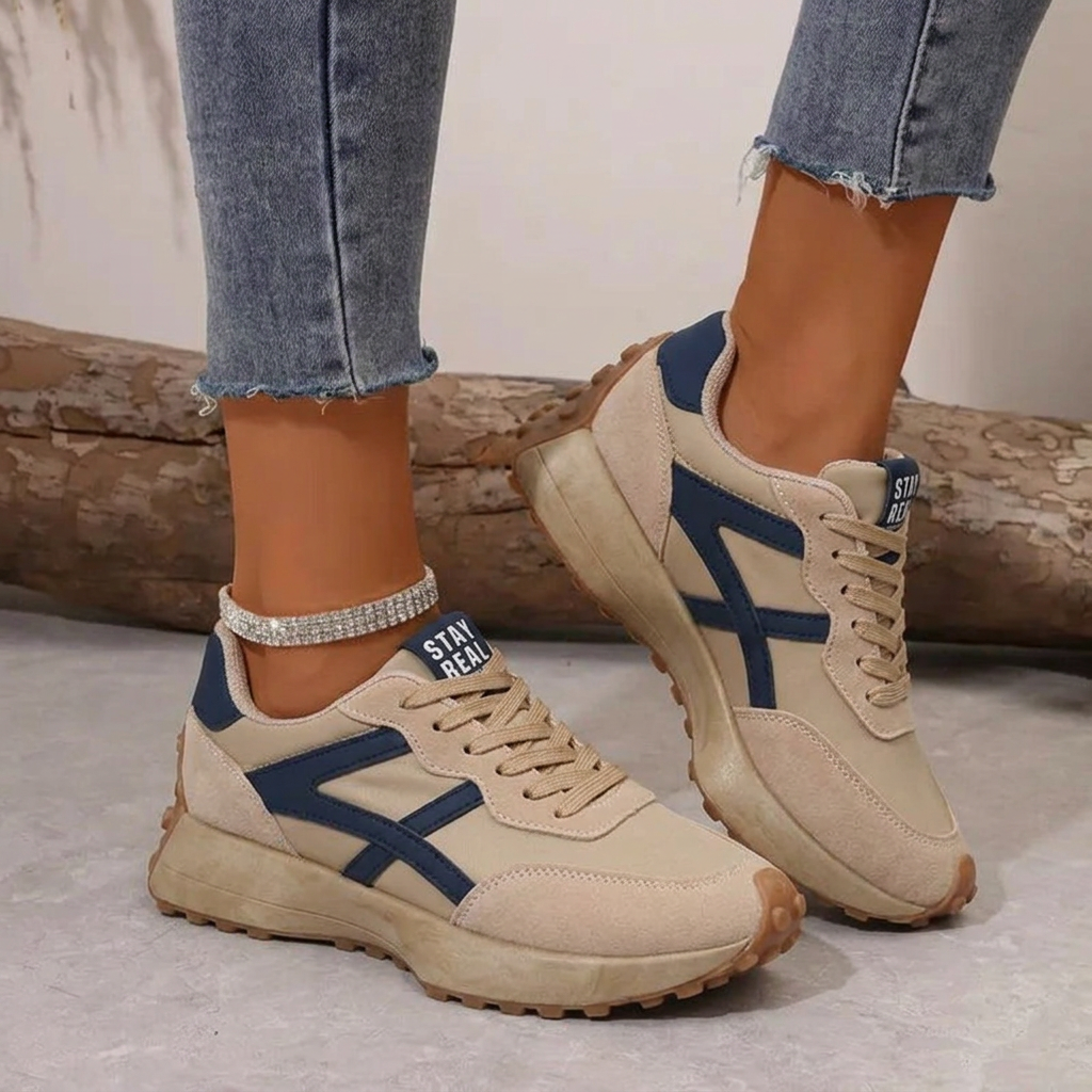 Lace-Up Retro Cushioned Sneakers