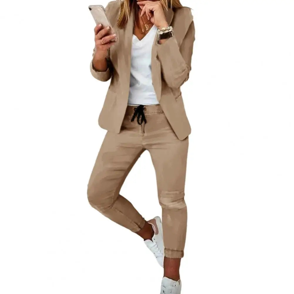 Structured Tailored Long Sleeved Drawstring Slim Set