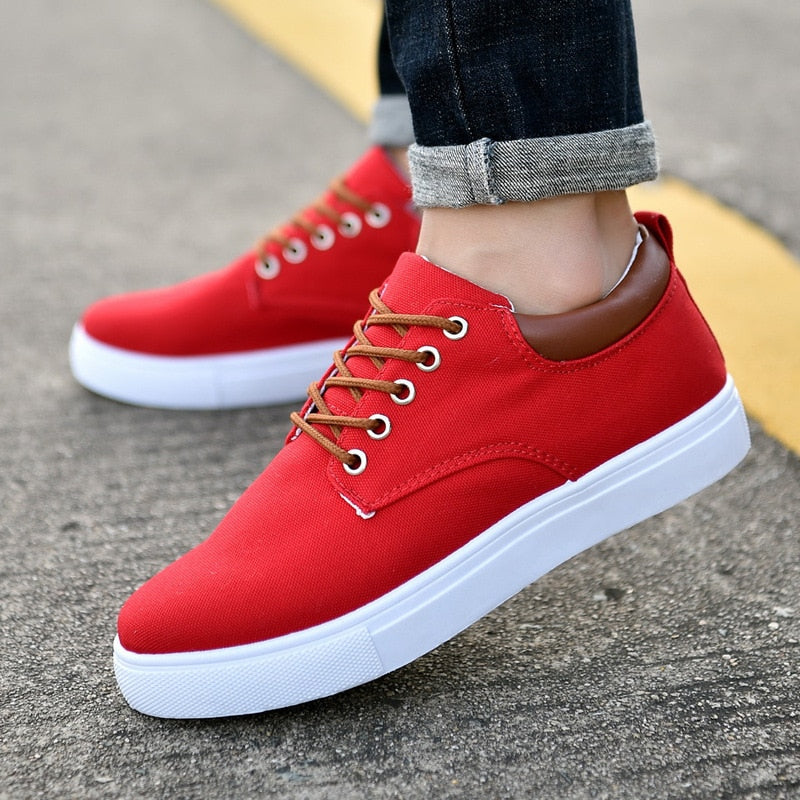 Men's Lace-Up Low-Top Canvas Sneakers