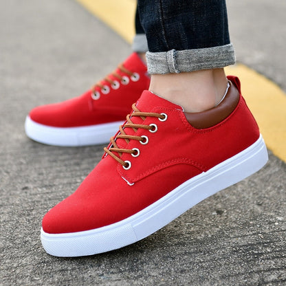 Men's Lace-Up Low-Top Canvas Sneakers