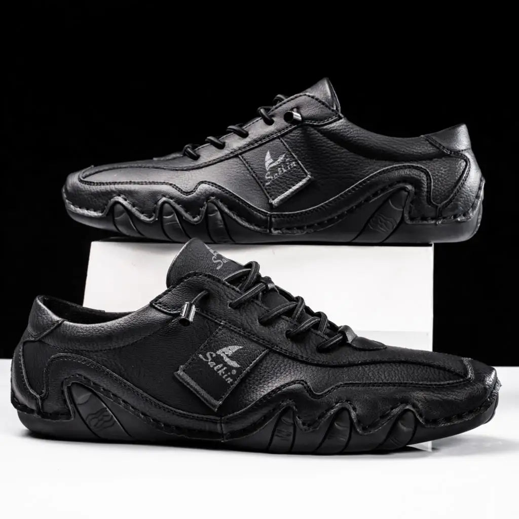 Lace Up Contrast Stitch Low Top Textured Sole Shoes