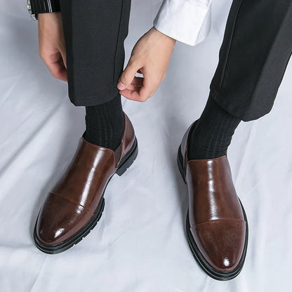 Elastic Goring Round Toe Slip On Shoes