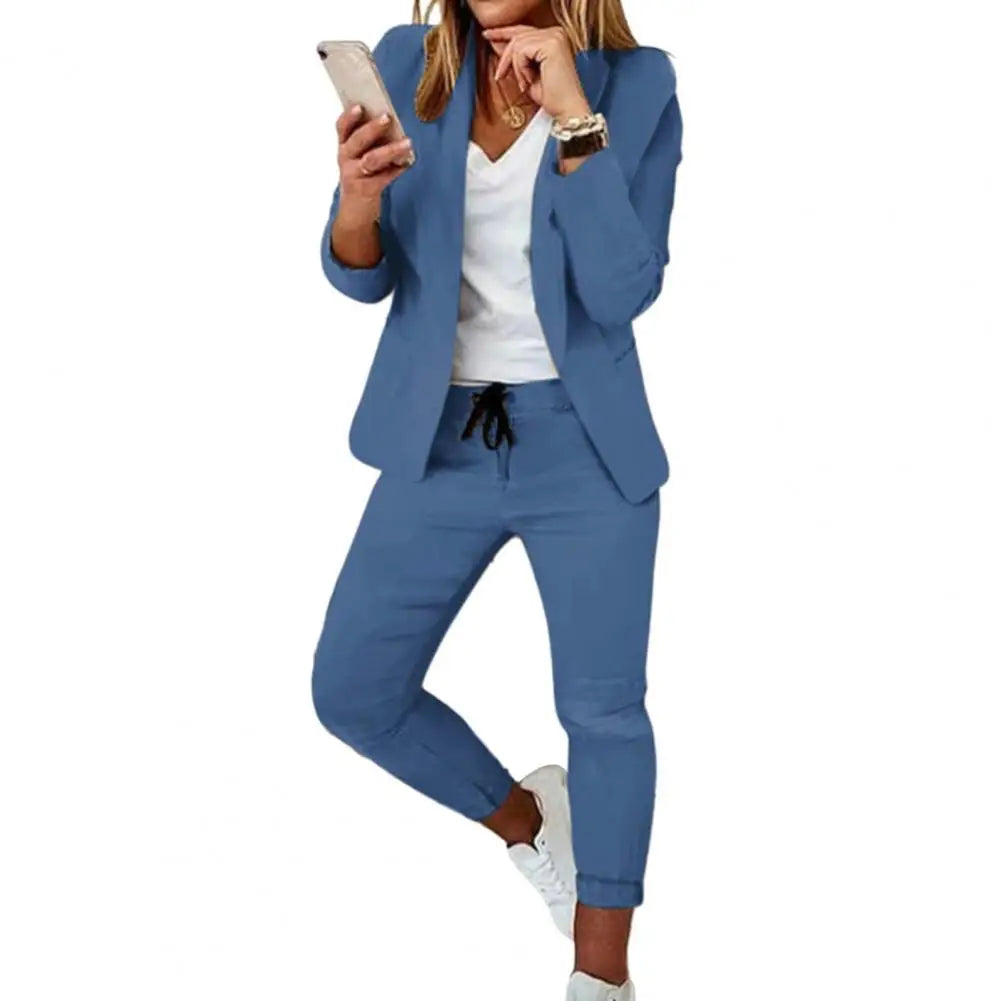 Structured Tailored Long Sleeved Drawstring Slim Set