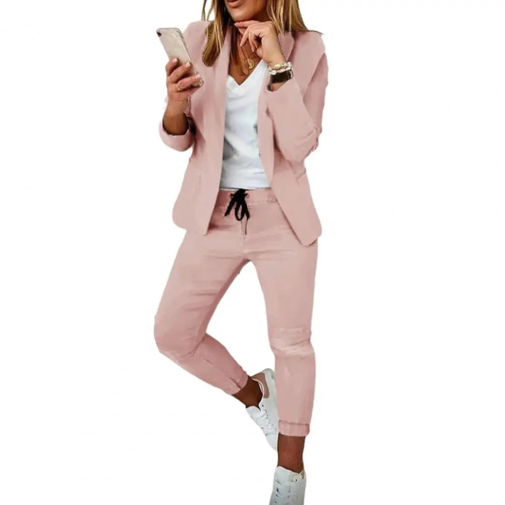 Structured Tailored Long Sleeved Drawstring Slim Set