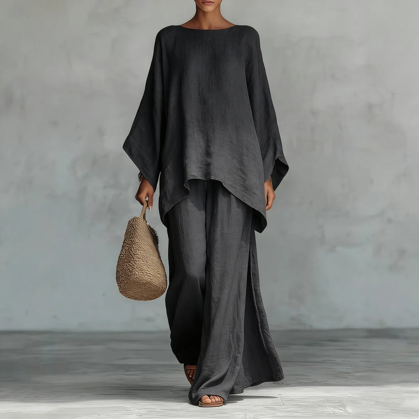 Oversized Asymmetrical Draped Wide Set