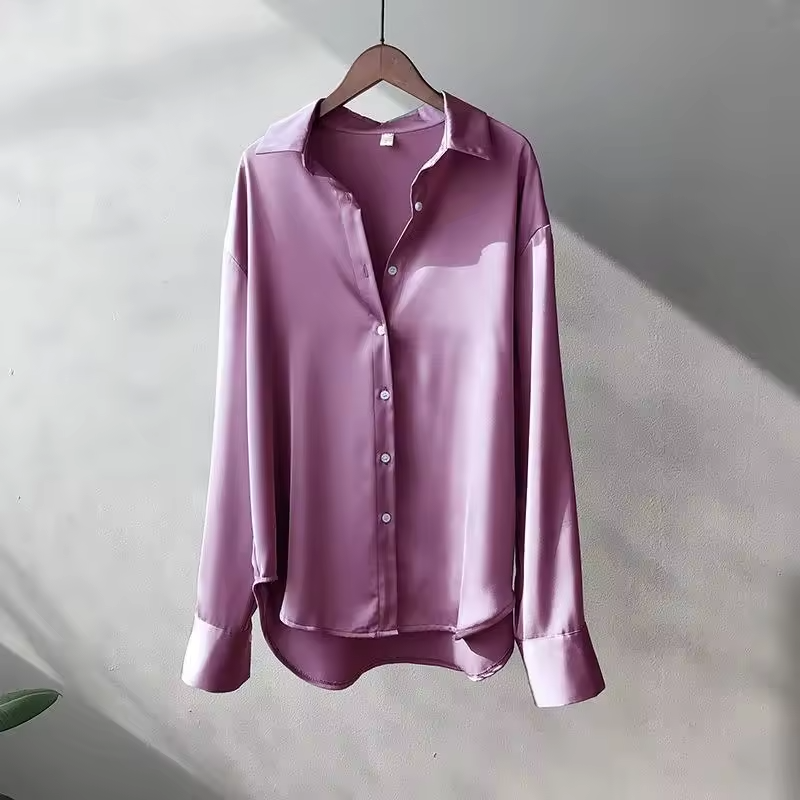 Solid Button Down Collared Blouse
