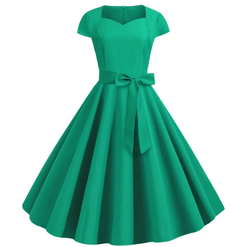 Cap Sleeve Sweetheart Neck Bowed Maxi Dress