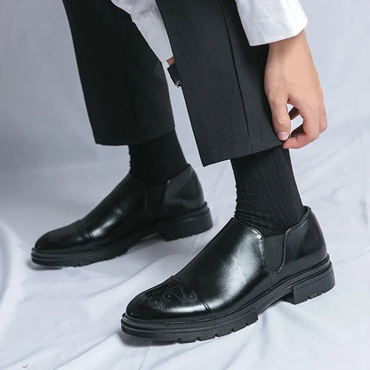Elastic Goring Round Toe Slip On Shoes