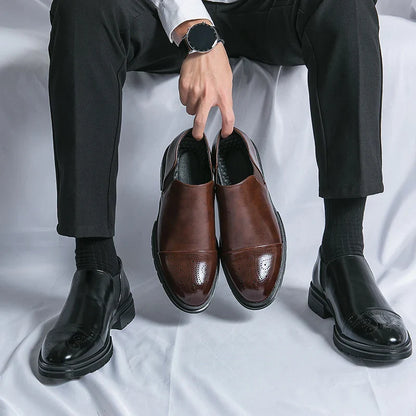 Elastic Goring Round Toe Slip On Shoes