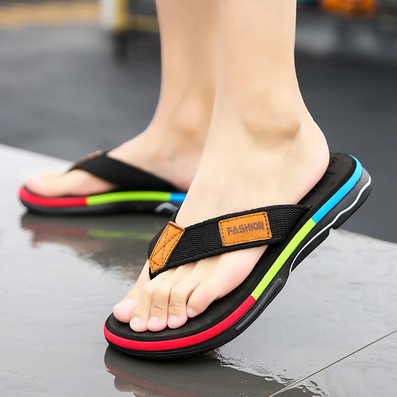 Thick Bottom Textured Strap Slide Sandals