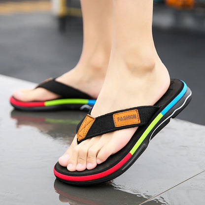 Thick Bottom Textured Strap Slide Sandals