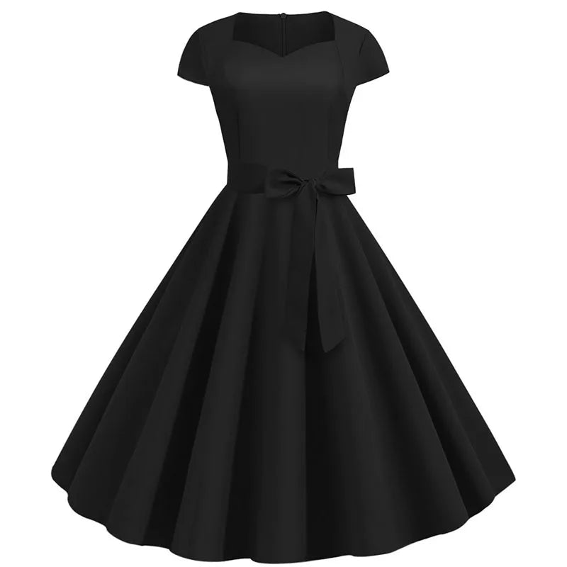 Cap Sleeve Sweetheart Neck Bowed Maxi Dress