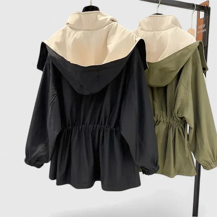 Women's Oversized Zip Front Lightweight Jacket with Hood