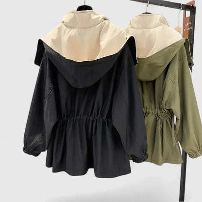 Women's Oversized Zip Front Lightweight Jacket with Hood