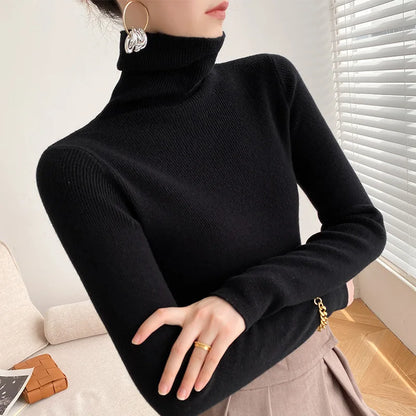 Ribbed Fitted Folded Tapered Hemmed Sweater