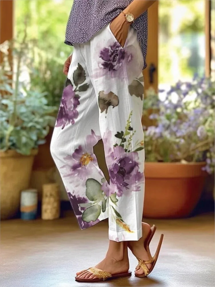 Wide Pocketed Loose Straight Trousers