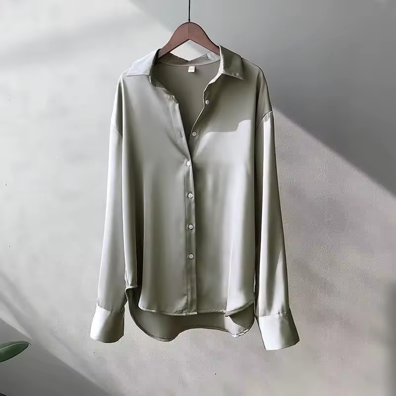 Solid Button Down Collared Blouse