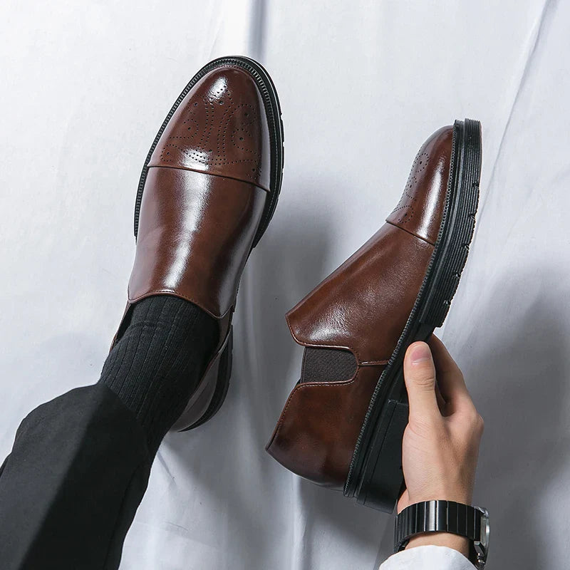 Elastic Goring Round Toe Slip On Shoes