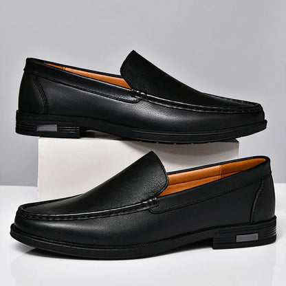 Contrast Stitching Square Toe Slip On Loafers