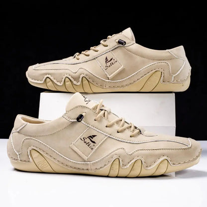 Lace Up Contrast Stitch Low Top Textured Sole Shoes