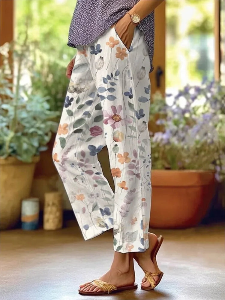 Wide Pocketed Loose Straight Trousers