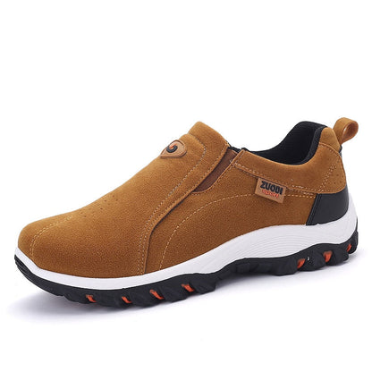 Stitched Paneled Gusseted Treaded Laceless Shoes