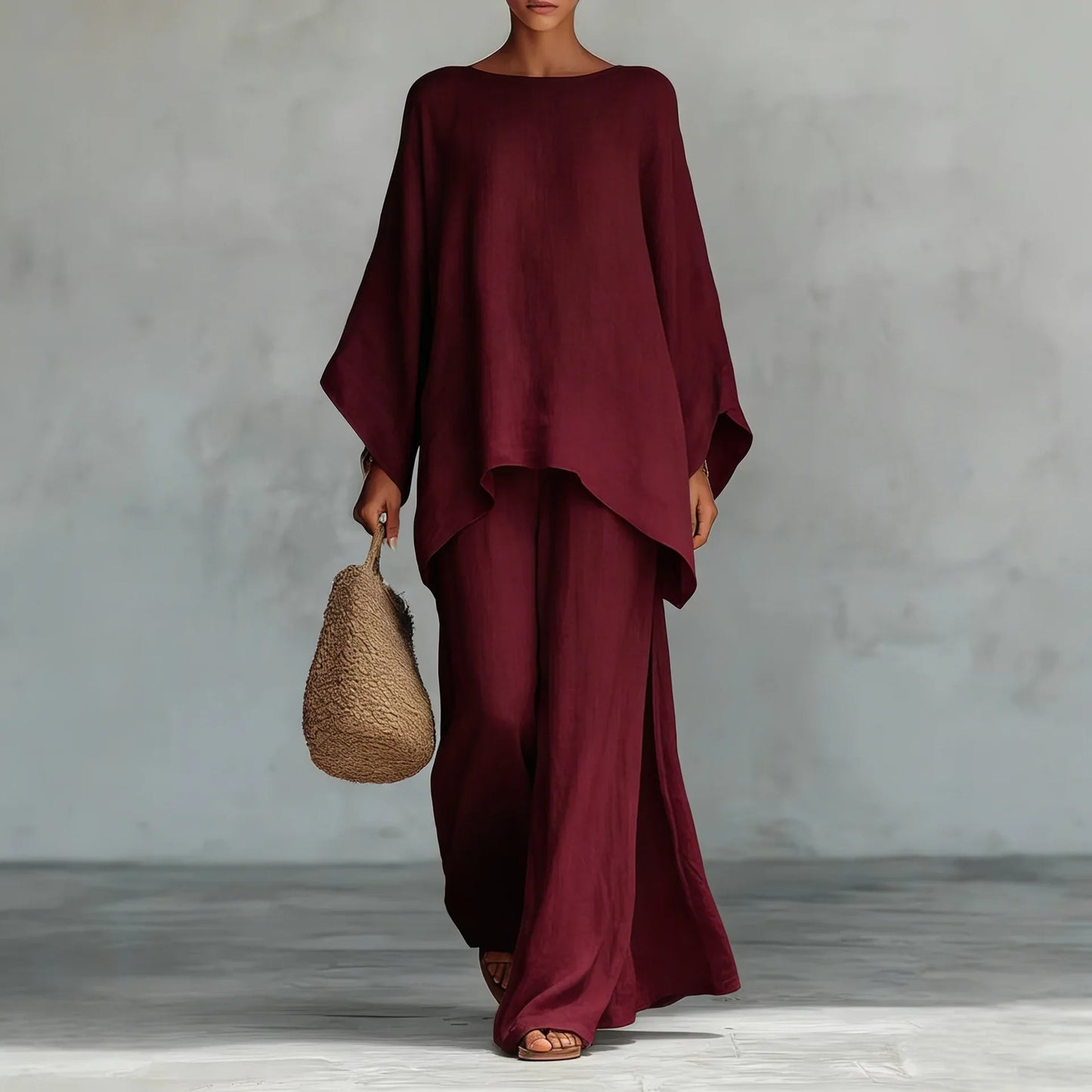 Oversized Asymmetrical Draped Wide Set