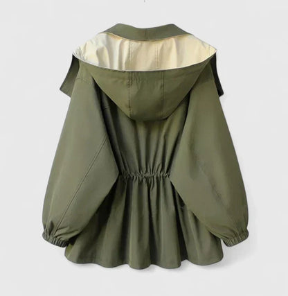 Women's Oversized Zip Front Lightweight Jacket with Hood