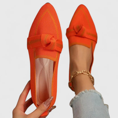 Pointed Knotted Slip On Flat Loafers