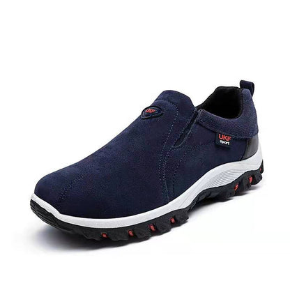 Stitched Paneled Gusseted Treaded Laceless Shoes