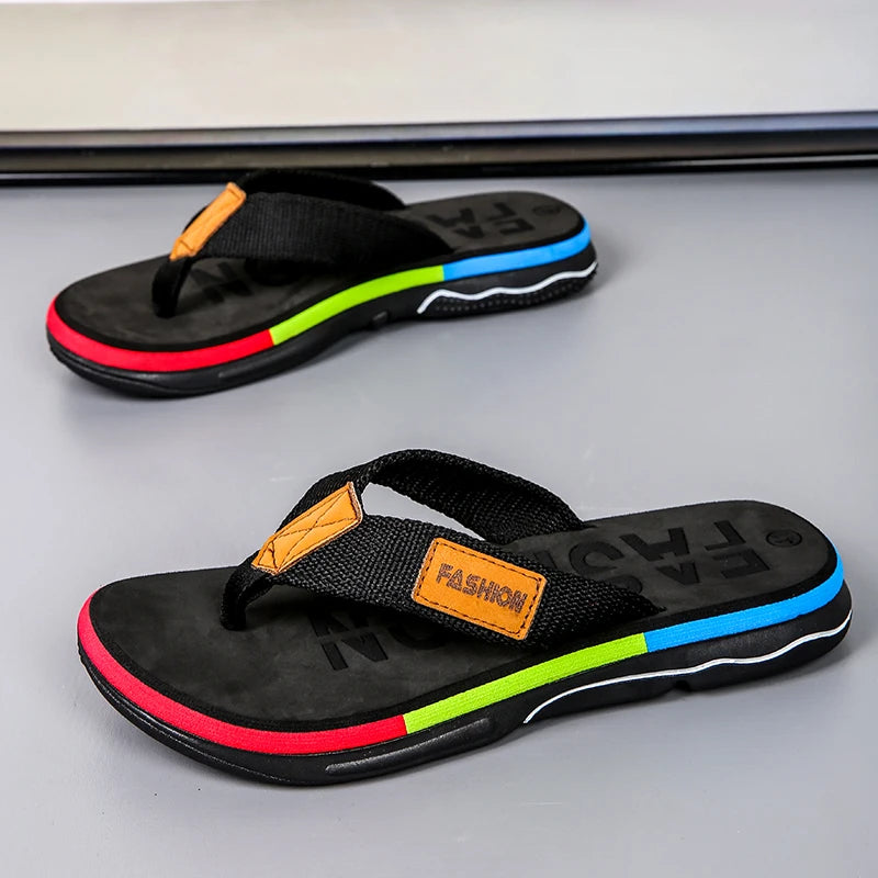 Thick Bottom Textured Strap Slide Sandals