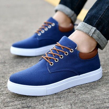 Men's Lace-Up Low-Top Canvas Sneakers
