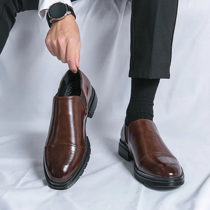 Elastic Goring Round Toe Slip On Shoes