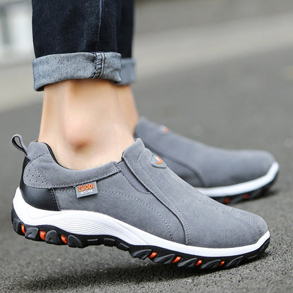 Stitched Paneled Gusseted Treaded Laceless Shoes