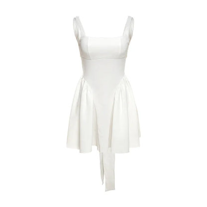 Square Neck Sleeveless Backless Mini Dress