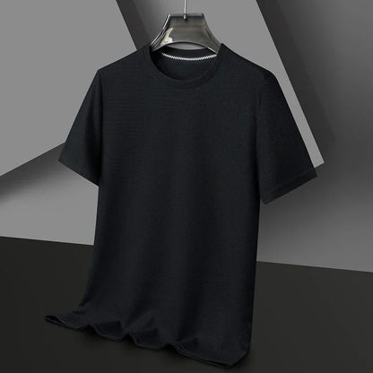 Short Round Neck Textured Ribbed Straight Shirt