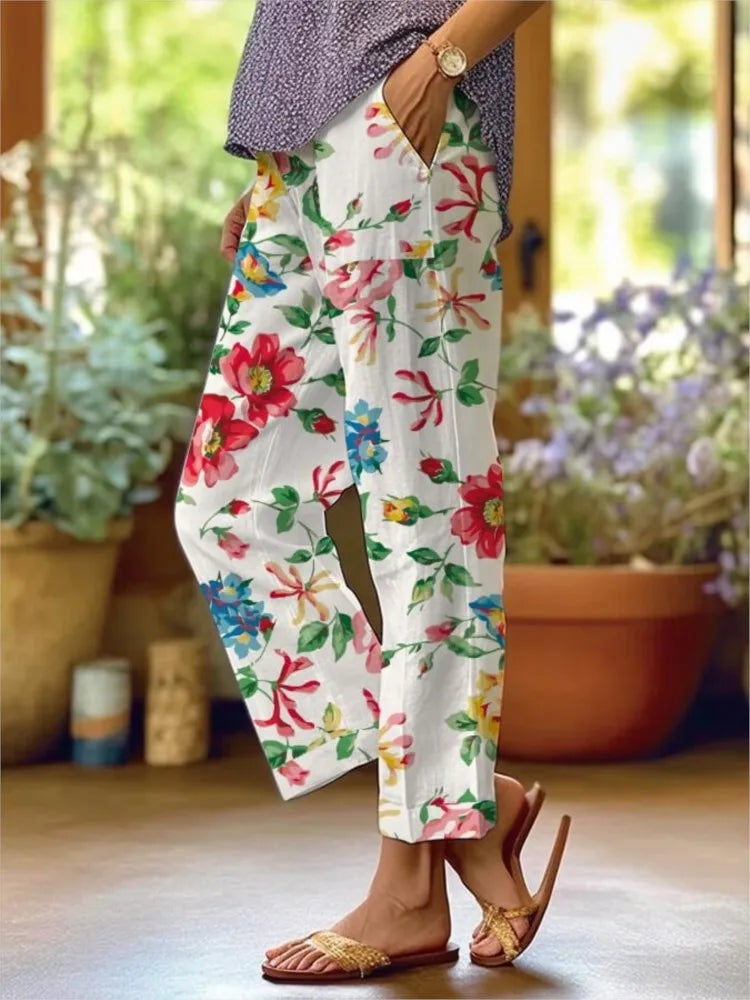 Wide Pocketed Loose Straight Trousers